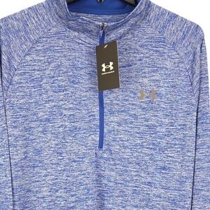 Under Armour Tech 2.0 1/2 Zip Pullover Men XL Blue Performance Stretch Shirt NWT